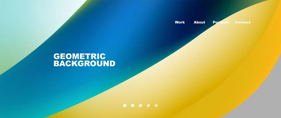 Blue and yellow wave pattern with geometric shapes for a brand logo Stock Illustration