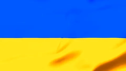 Blue and yellow wavy flag with soft gradient colors Stock Footage 343573232