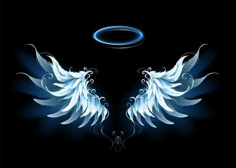 Blue angel wings Stock Illustration
