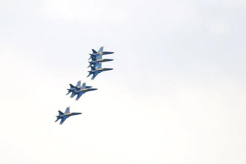 Blue Angels Eau Claire practicing for show Stock Photos