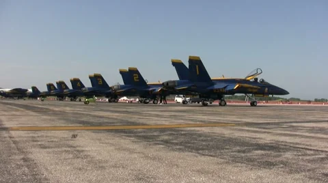 Blue Angels before flight Stock Footage 8687949
