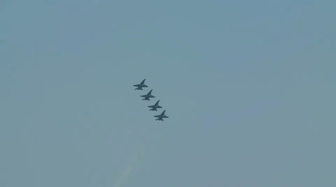Blue Angels Fly in Formation Stock Footage 54712839