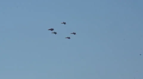 Blue Angels Form up Stock Footage 44237038