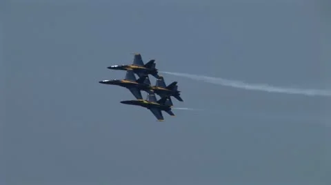 Blue Angels formation flyby Stock Footage 12596781
