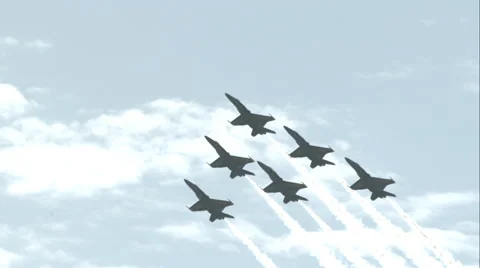 Blue Angels Performing a Delta Roll Stock Footage 64570531