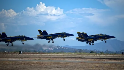 Blue Angels Pilots marching in formation at Miramar, San Diego - 09-25-2022 - 4k Stock-Footage 220813491