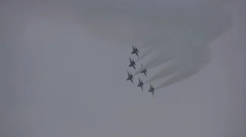 Blue Angels synchronized flying Stock Footage 978389