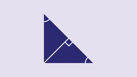 Blue Angle bisector of a triangle icon isolated on purple background. 4K Video Stock Footage 232835527