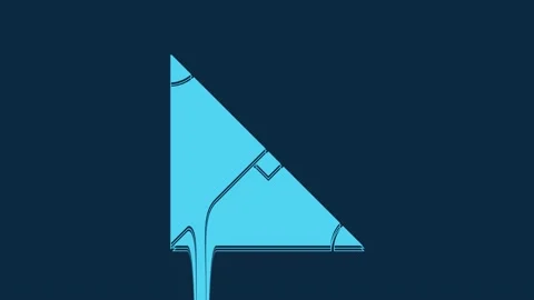 Blue Angle bisector of a triangle icon isolated on blue background. 4K Video Stock Footage 235889380