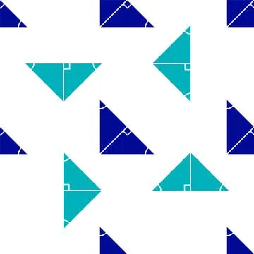 Blue Angle bisector of a triangle icon isolated seamless pattern on white Illustrazione stock
