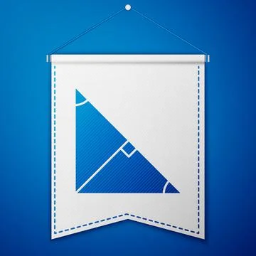 Blue Angle bisector of a triangle icon isolated on blue background. White Stock Illustration
