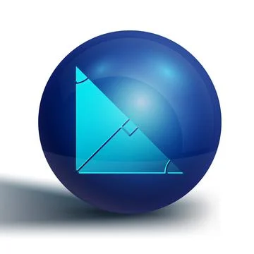 Blue Angle bisector of a triangle icon isolated on white background. Blue circle Stock Illustration