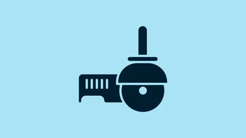 Blue Angle grinder icon isolated on blue background. 4K Video motion graphic Stock Footage 231485847