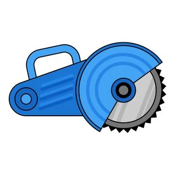 Blue angle grinder power tool for construction workers Stock Illustration