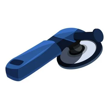 Blue angle grinder rotating and cutting metal Stock Illustration