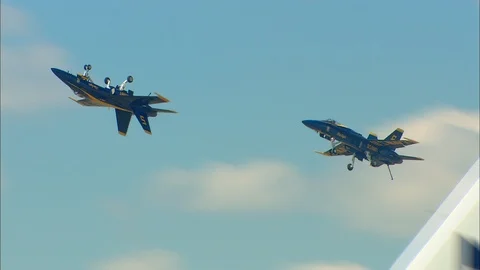 Blue Angles MI (2) Formation Fly By 스톡 동영상 90729936