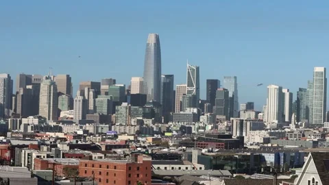 Blue Angles of US Navy flying over Bay Bridge Stock Footage 287897489