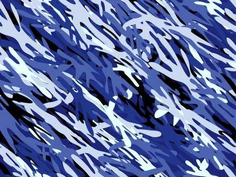 Blue Angular Seamless Camouflage Stock Illustration