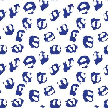 Blue Animal Leopard Seamless Pattern Background Stock Illustration