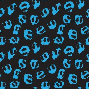 Blue Animal Leopard Seamless Pattern Background Stock Illustration
