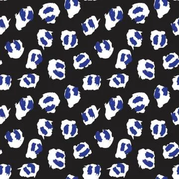 Blue Animal Leopard Seamless Pattern Background イラスト素材