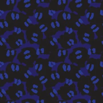 Blue Animal Leopard Seamless Pattern Background Stock Illustration