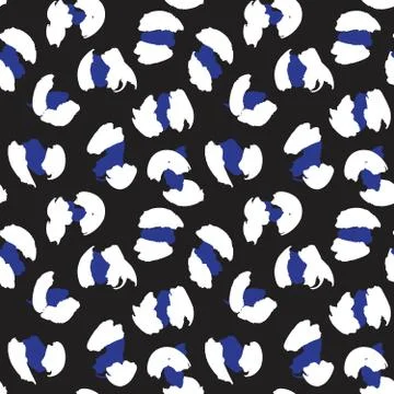 Blue Animal Leopard Seamless Pattern Background Stock Illustration