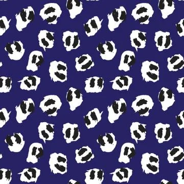 Blue Animal Leopard Seamless Pattern Background Stock Illustration
