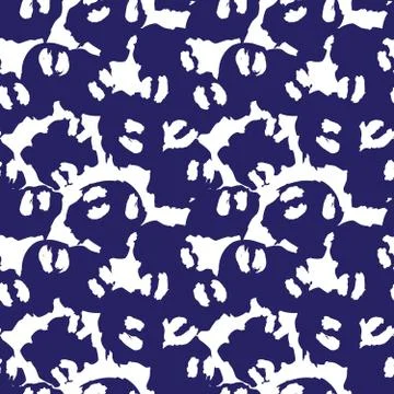 Blue Animal Leopard Seamless Pattern Background Stock Illustration