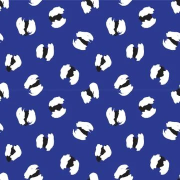 Blue Animal Leopard Seamless Pattern Background Stock Illustration