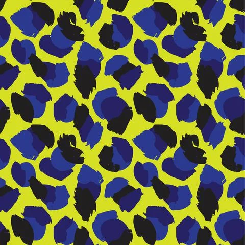 Blue Animal Leopard Seamless Pattern Background 스톡 일러스트