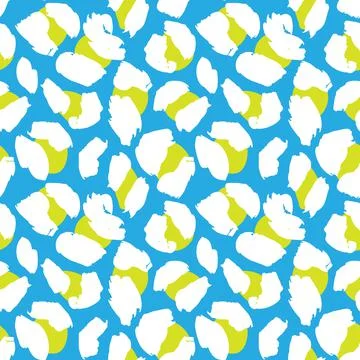 Blue Animal Leopard Seamless Pattern Background Stock Illustration