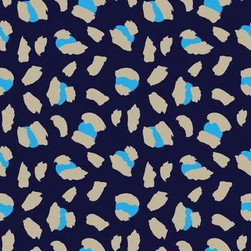 Blue Animal Leopard Seamless Pattern Background Stock Illustration