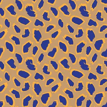 Blue Animal Leopard Seamless Pattern Background 스톡 일러스트