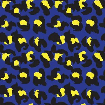Blue Animal Leopard Seamless Pattern Background Stock Illustration