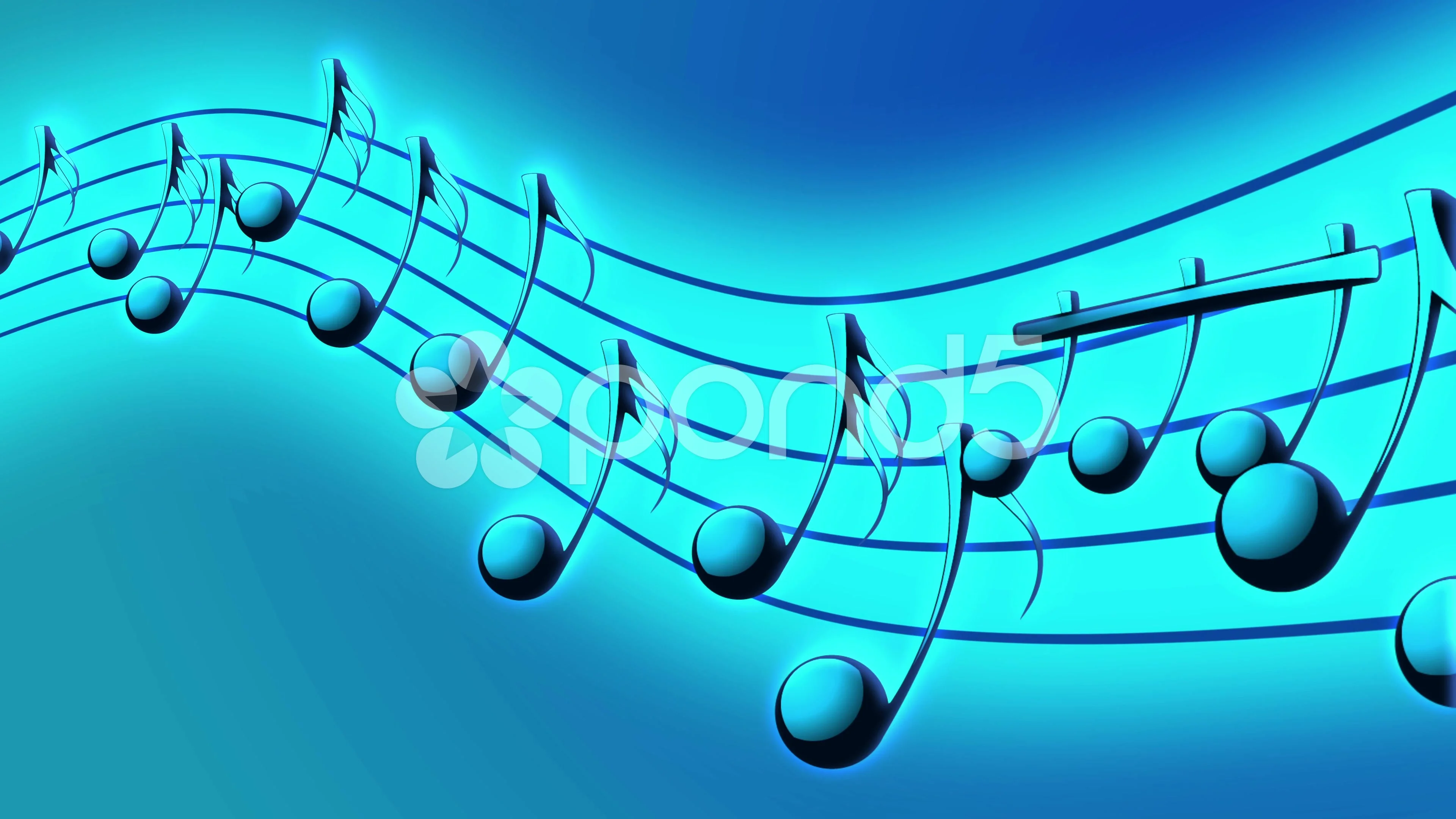 Blue Animated background with musical no... | Stock Video | Pond5