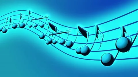 Blue Animated background with musical notes - Seamless LOOP Stock Footage 49641341