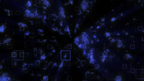 Blue animated background in technology concept. Abstract blue LED rectangles. Stock Footage 275202213