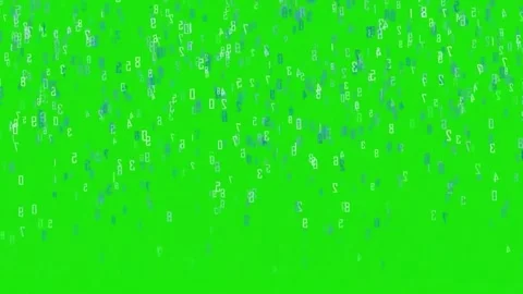 Blue Animated Changing Number Digits Flying Up Animation Green Screen Background Stock Footage 303384898