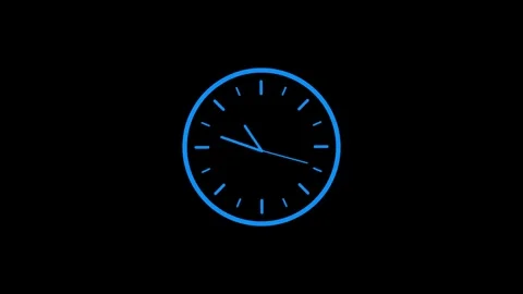 Blue animated clock hands spinning rapidly, fast forward time, urgency concept Stock Footage 336547960