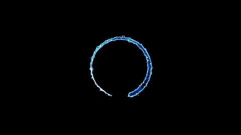 Blue animated loading circle on black background, motion graphics, waiting .. Stock Footage 333878085