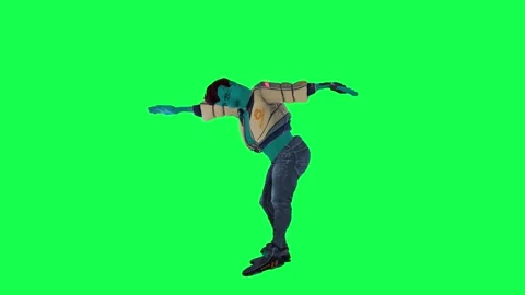 Blue animated man dancing and cheering for baseball team from right angle on 스톡 동영상 247813942