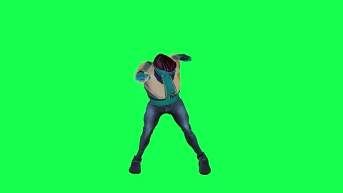 Blue animated man dancing and cheering for baseball team from opposite angle on Stock-Footage 247813944