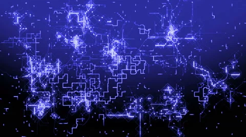 Blue Animation of Digital Grid Stock Footage 64546870