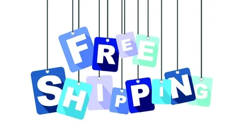 Blue animation free shipping Stock Footage 101117724