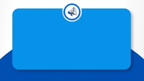 Blue Announcement Board Template with Megaphone Icon for Important Notice a.. Stock Footage 340400958
