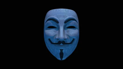 Blue anonymous mask animation Stock Footage 96292843