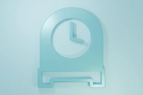 Blue Antique clock icon isolated on blue background. Minimalism concept. 3D.. イラスト素材