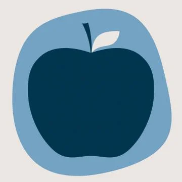 Blue Apple Fruit Illustration Illustrazione stock