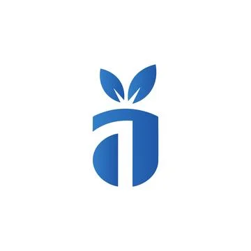 Blue apple a lowercase logo modern corporate, abstract letter logo Stock Illustration